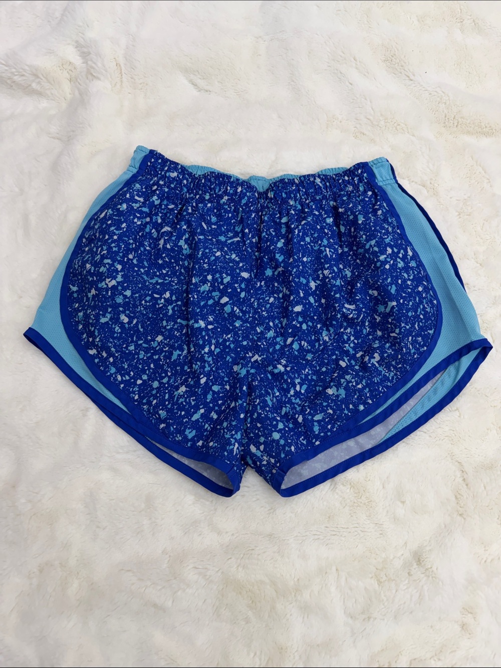 Nike Women's Blue Speckled Athletic Shorts